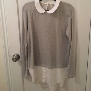 Twofer sweater combo w/Peter Pan collar